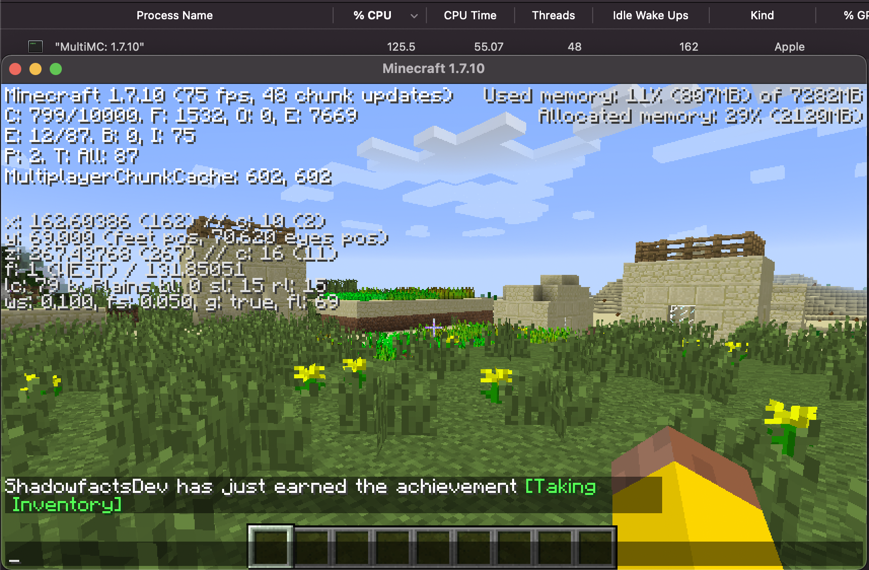 Minecraft 1.7.10 running natively on ARM
